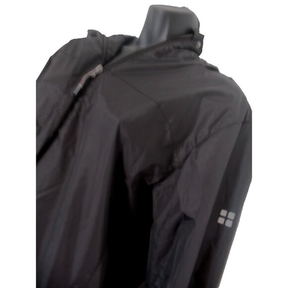 Swiss Alps Women’s Size L Waterproof Rain Jacket Wind Breaker Black Ck Measures - Picture 7 of 12